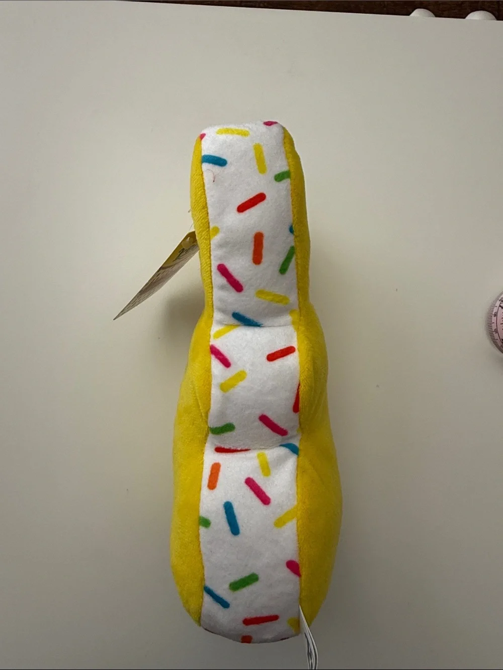 Peeps 8 Inch Yellow with Confetti Pattern on Sides/Top/Bottom Bunny Plushie